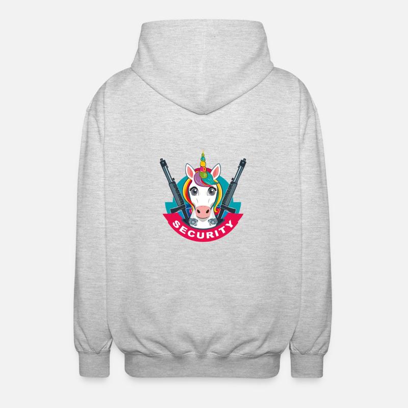 Unicorn Security - Unisex Kapuzenjacke - Hellgrau meliert