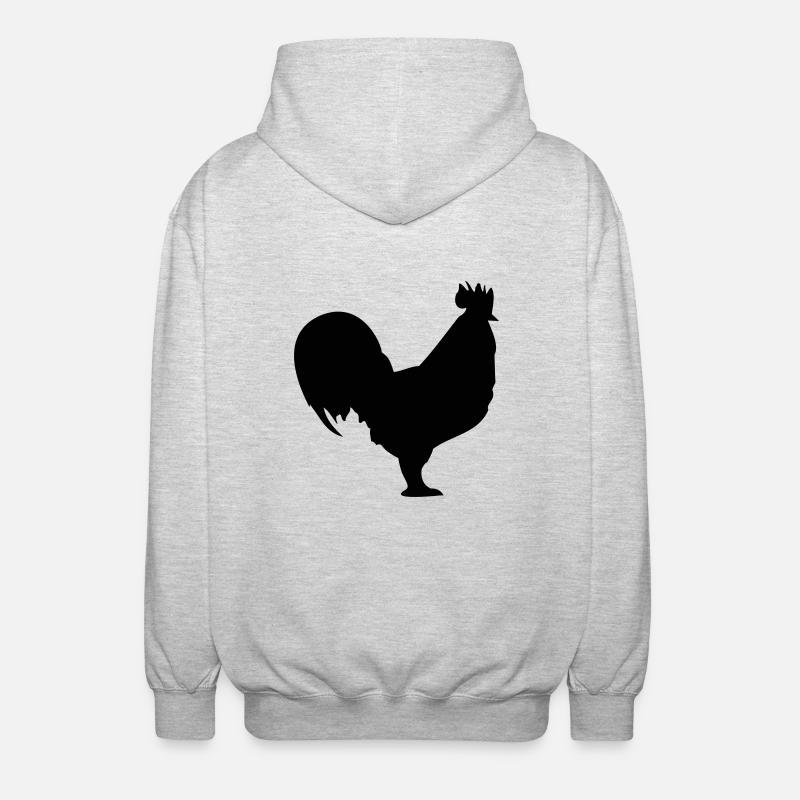 Hahn - Unisex Kapuzenjacke - Hellgrau meliert