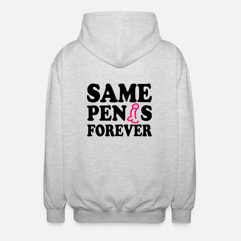 Same penis forever - Unisex Hooded Jacket - light heather grey