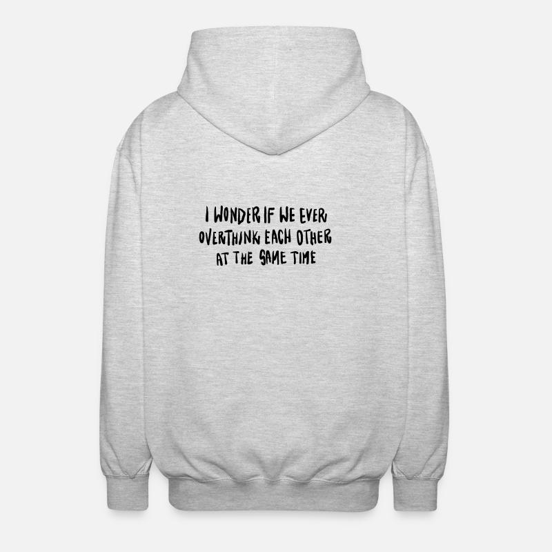 Statement Schriftzug Overthinking - Unisex Kapuzenjacke - Hellgrau meliert