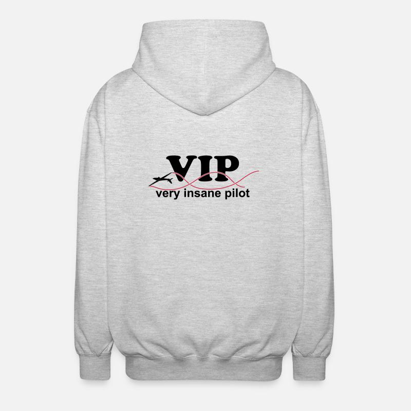 VIP glider pilot - Unisex Hooded Jacket - light heather grey