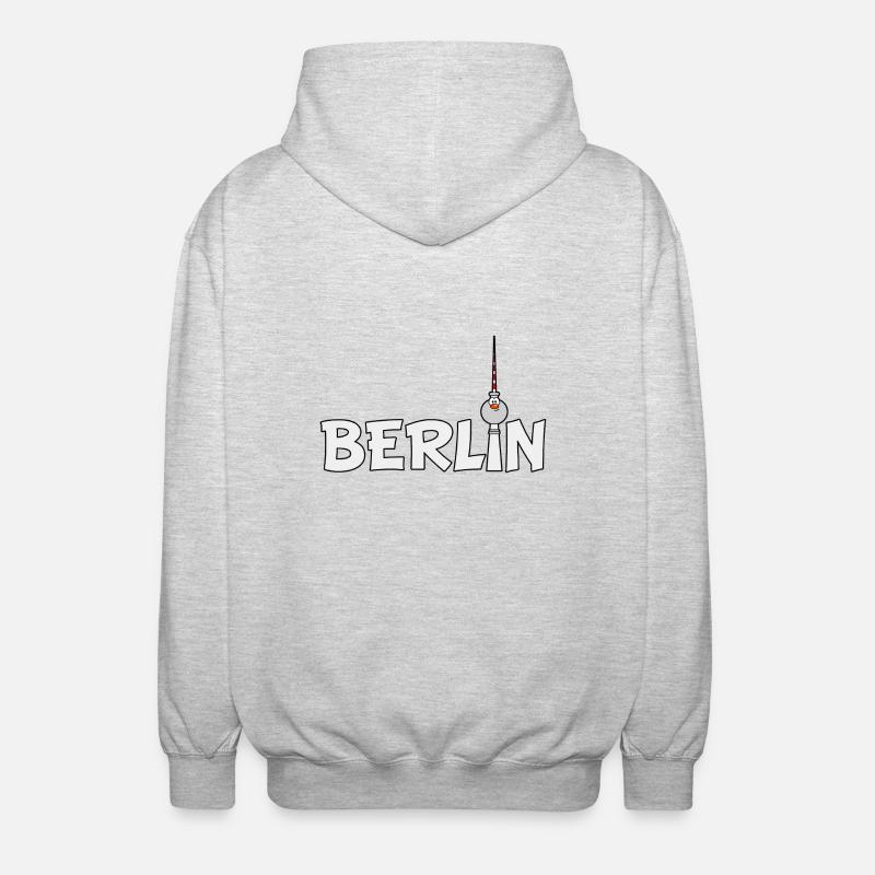 Berlin - Unisex Kapuzenjacke - Hellgrau meliert