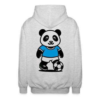 Panda footballeur mignon football athlétique - Veste à capuche unisexe - gris clair chiné - Dos - AI Model Male 185 light (185cm)