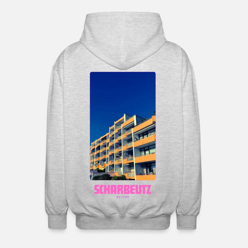 SCHARBEUTZ Ostsee - Unisex Kapuzenjacke - Hellgrau meliert