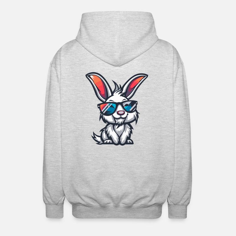 Bunny Cool Comic - Unisex Hooded Jacket - light heather grey