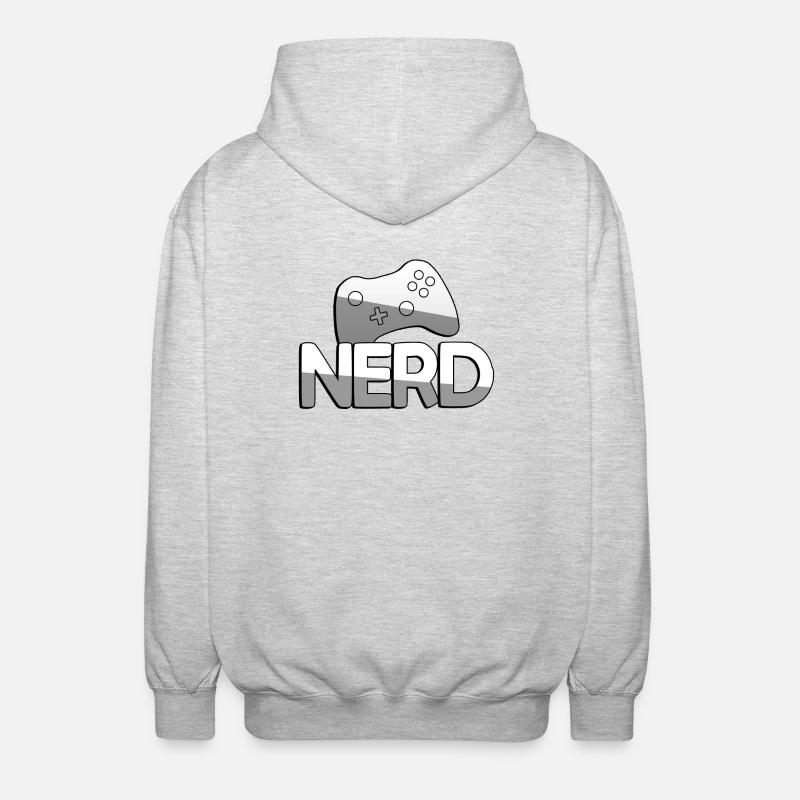 NERD + Controller - Gaming - Unisex Hooded Jacket - light heather grey