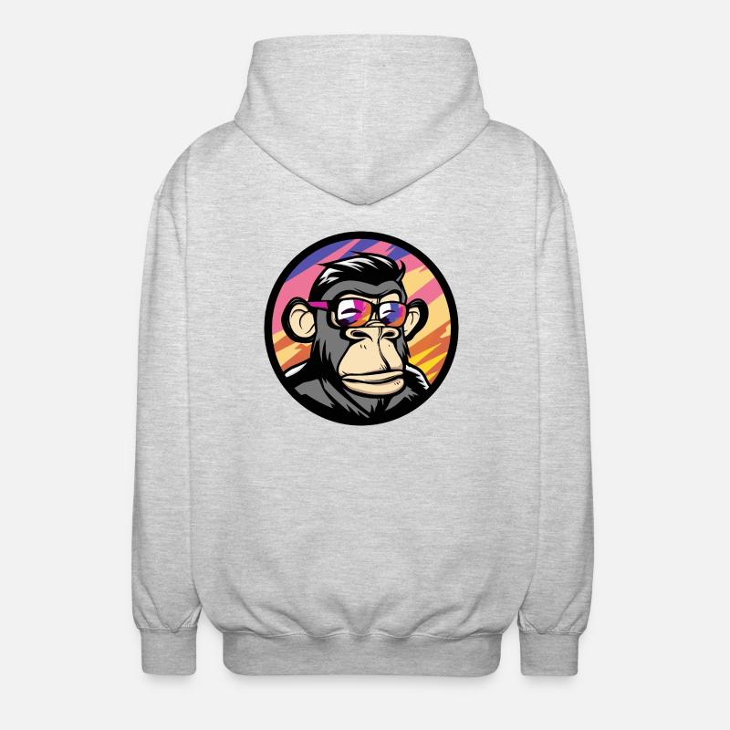 Monkey Comic Cool Summer - Unisex Hooded Jacket - light heather grey