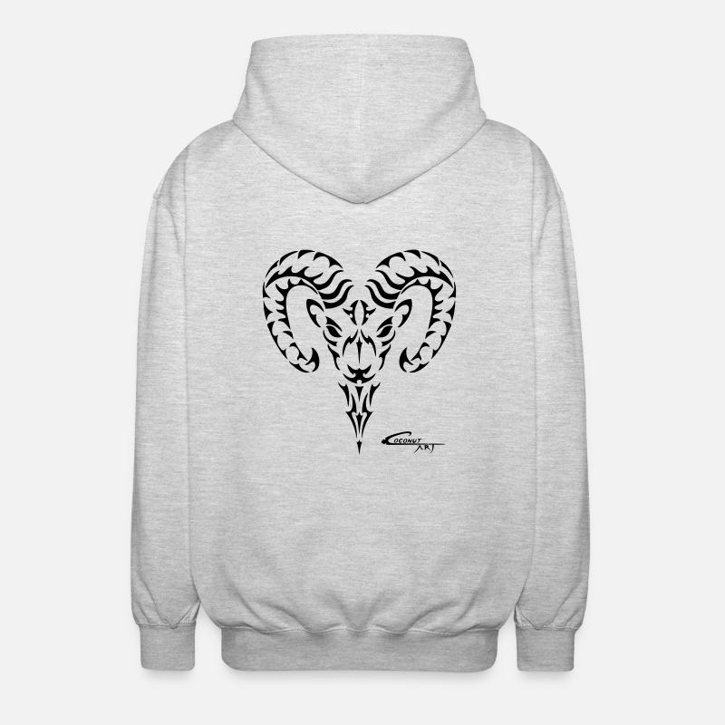 Sternzeichen Widder - Unisex Kapuzenjacke - Hellgrau meliert