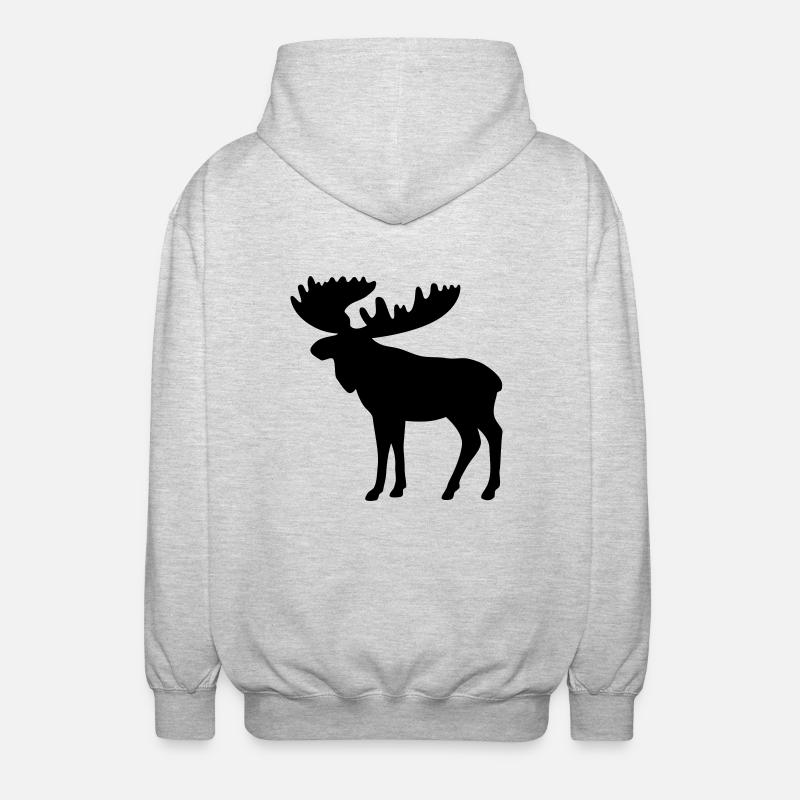 Elch - Unisex Kapuzenjacke - Hellgrau meliert