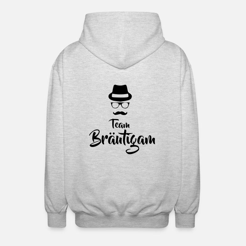 Team Bräutigam - Unisex Kapuzenjacke - Hellgrau meliert