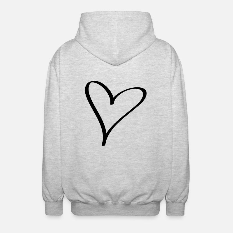 Herz - Unisex Kapuzenjacke - Hellgrau meliert
