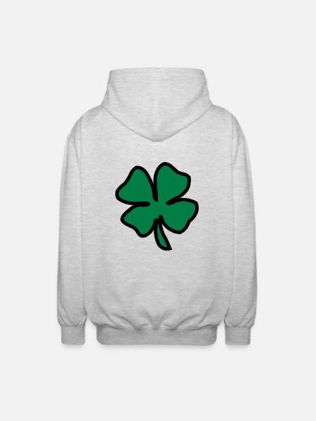 Irish Leaf two coloured - Unisex Hooded Jacket - light heather grey