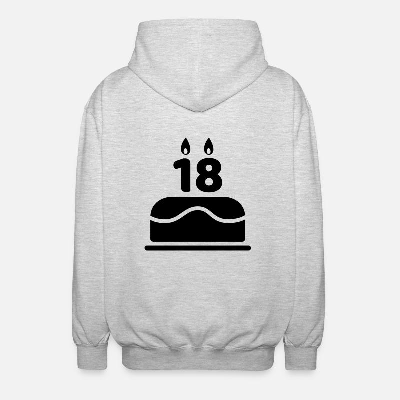 18. Gâteau d'anniversaire - Veste à capuche unisexe - gris clair chiné