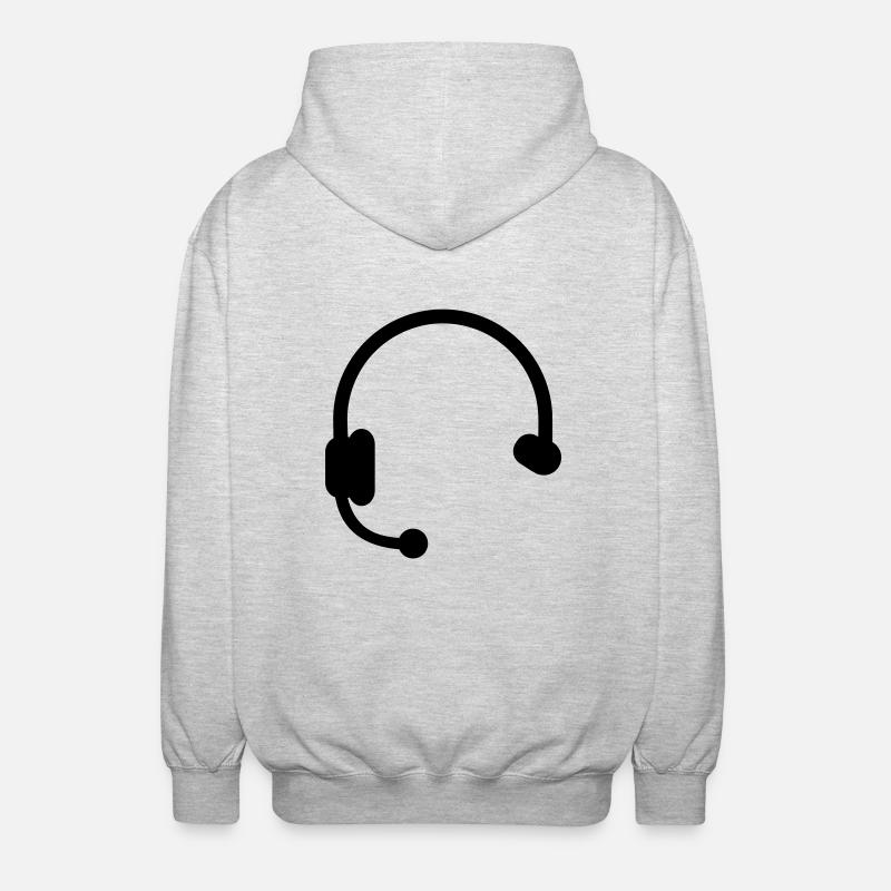 Headset Kopfhörer - Unisex Kapuzenjacke - Hellgrau meliert