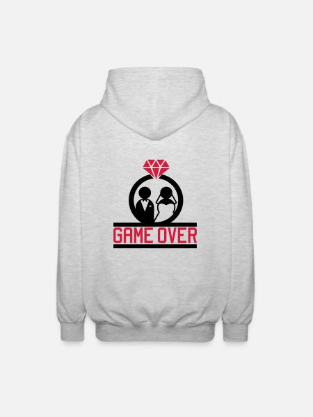 Game Over - Unisex Kapuzenjacke - Hellgrau meliert