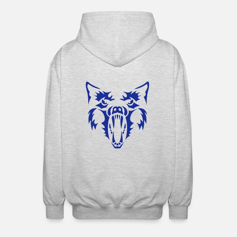 loup garou wolf werewolf 3 - Veste à capuche unisexe - gris clair chiné