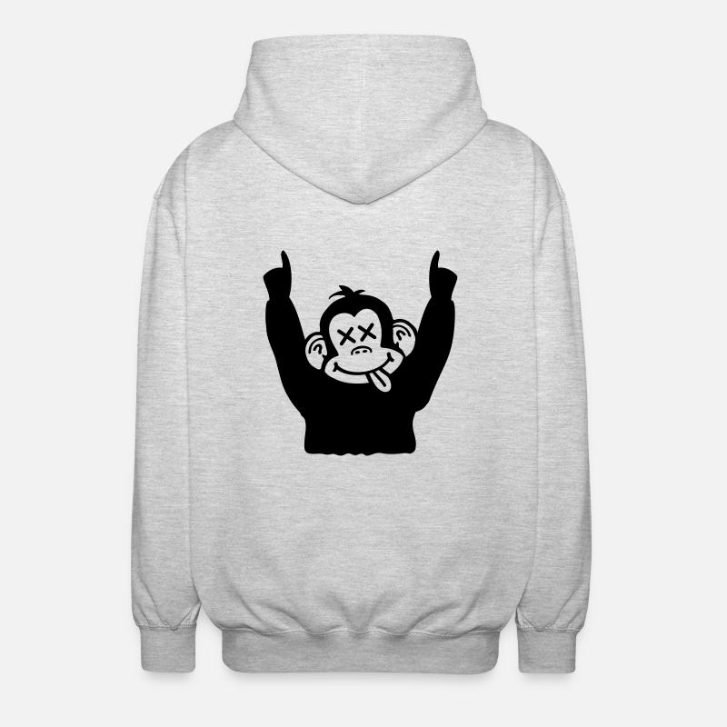 party_monkey_pi1 - Veste à capuche unisexe - gris clair chiné
