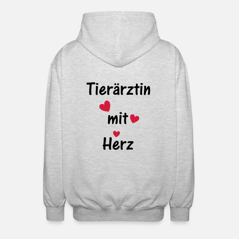 Tierärztin mit Herz - Unisex Kapuzenjacke - Hellgrau meliert