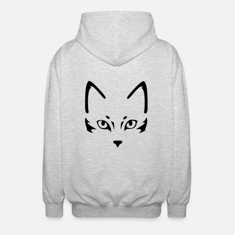Minimal Katze - Veste à capuche unisexe - gris clair chiné