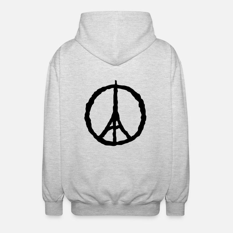 tour eiffel logo 9122 - Veste à capuche unisexe - gris clair chiné