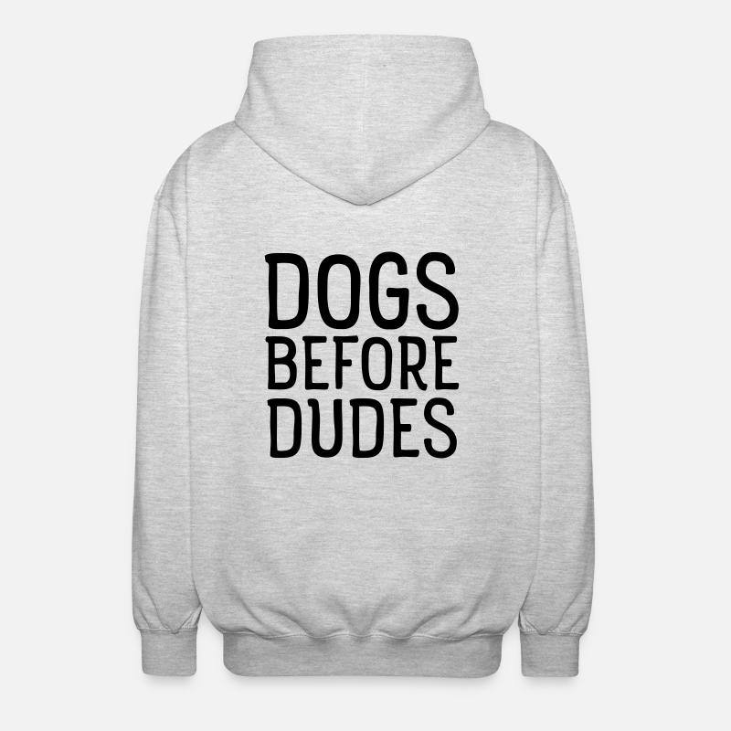 Dogs Before Dudes - Veste à capuche unisexe - gris clair chiné
