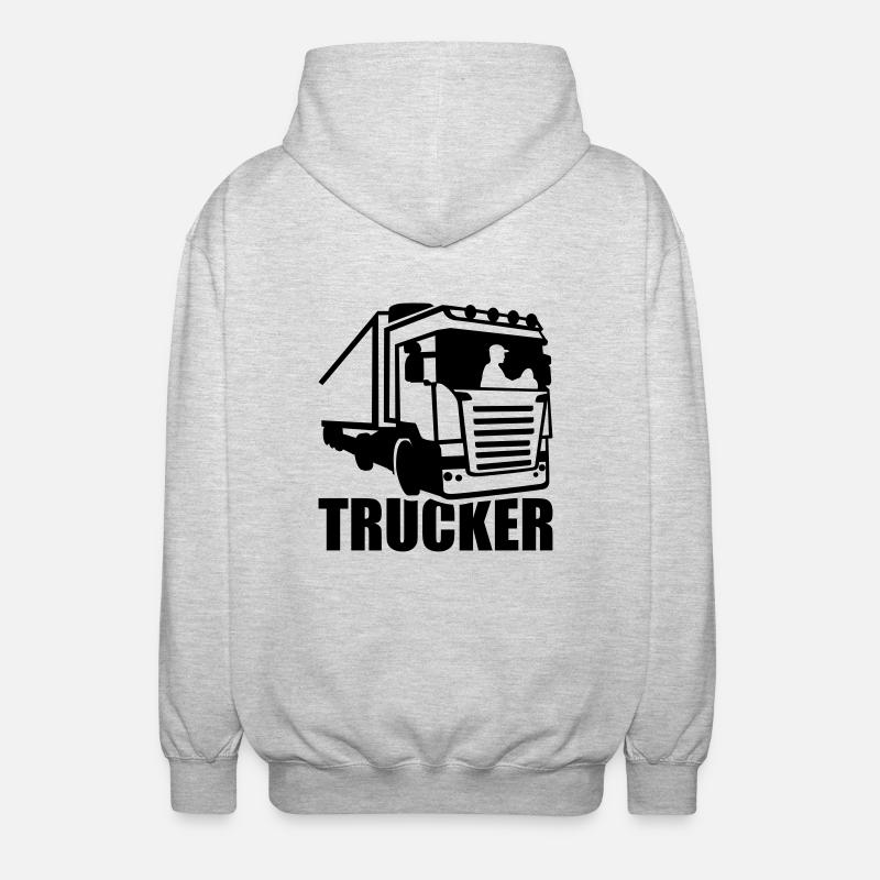 Trucker - Unisex Kapuzenjacke - Hellgrau meliert