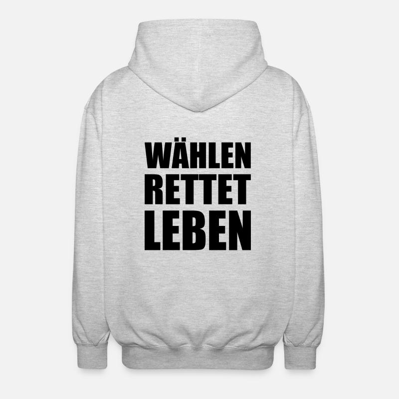 wählen rettet leben - Unisex Kapuzenjacke - Hellgrau meliert