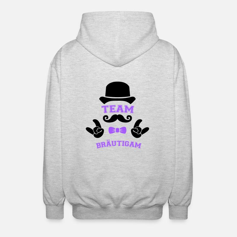 team bräutigam - Unisex Kapuzenjacke - Hellgrau meliert