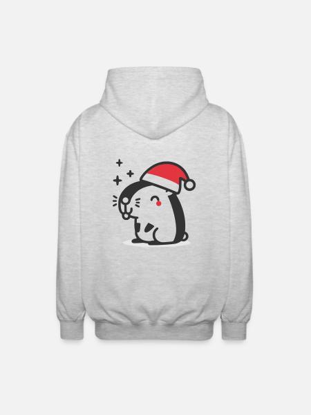 Capybara Christmas - Unisex Hooded Jacket - light heather grey