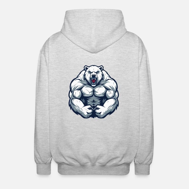 Eisbär Comic Workout - Unisex Kapuzenjacke - Hellgrau meliert