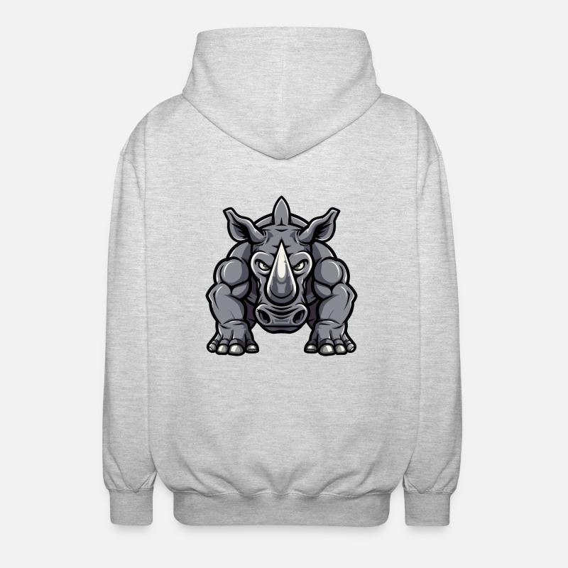 Nashorn Comic - Unisex Kapuzenjacke - Hellgrau meliert