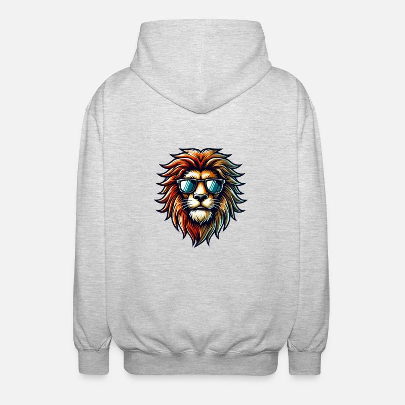 lion comic sunglasses - Unisex Hooded Jacket - light heather grey