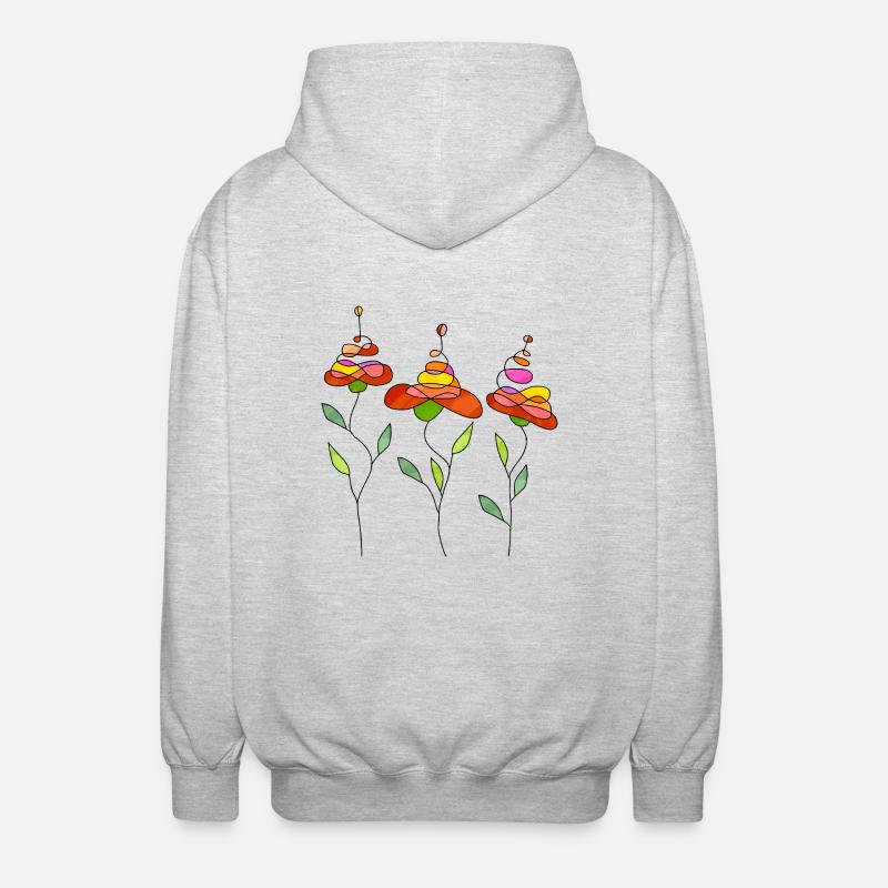 Blumen - Unisex Kapuzenjacke - Hellgrau meliert