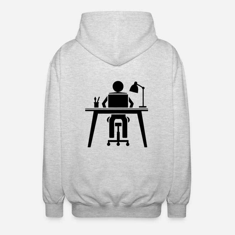 Learning to work - Unisex Hooded Jacket - light heather grey