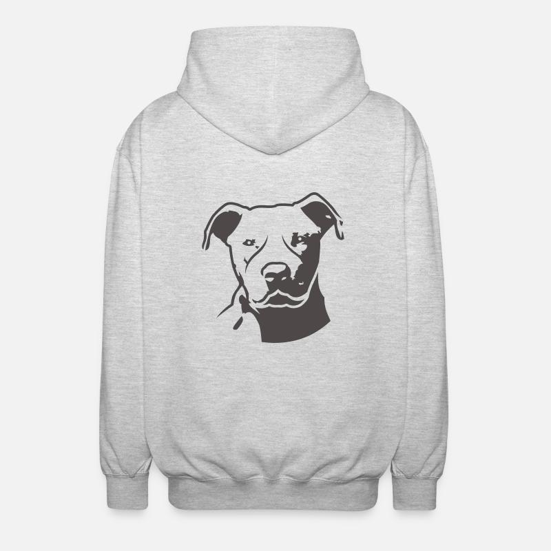 pitbull_head_front - Veste à capuche unisexe - gris clair chiné