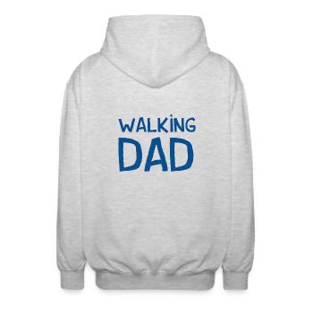 Vier Tage Märsche Nijmegen - Walking Dad BLUE - Unisex Kapuzenjacke - Hellgrau meliert - Hinten - AI Model Male 185 light (185cm)