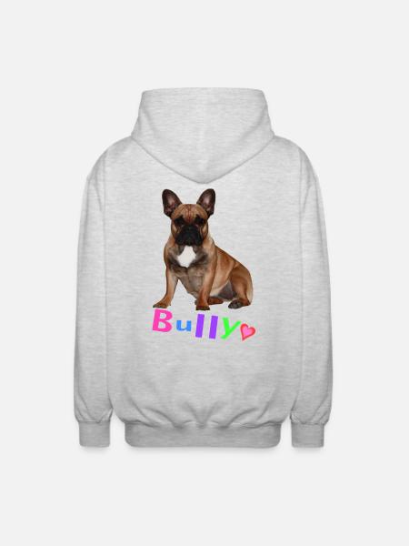 Français Bouledogue - Veste à capuche unisexe - gris clair chiné