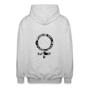 Frauensymbol - Unisex Kapuzenjacke - Hellgrau meliert - Hinten - AI Model Male 185 light (185cm)