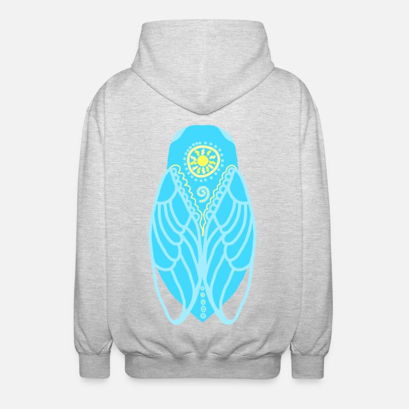 Cigale soleil méditerranée - Veste à capuche unisexe - gris clair chiné