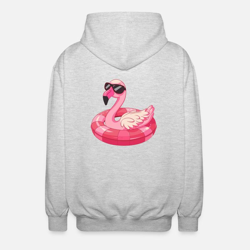 Flamingo Bande Dessinée Cool - Veste à capuche unisexe - gris clair chiné