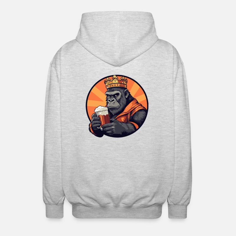 Gorilla Bier - Unisex Kapuzenjacke - Hellgrau meliert