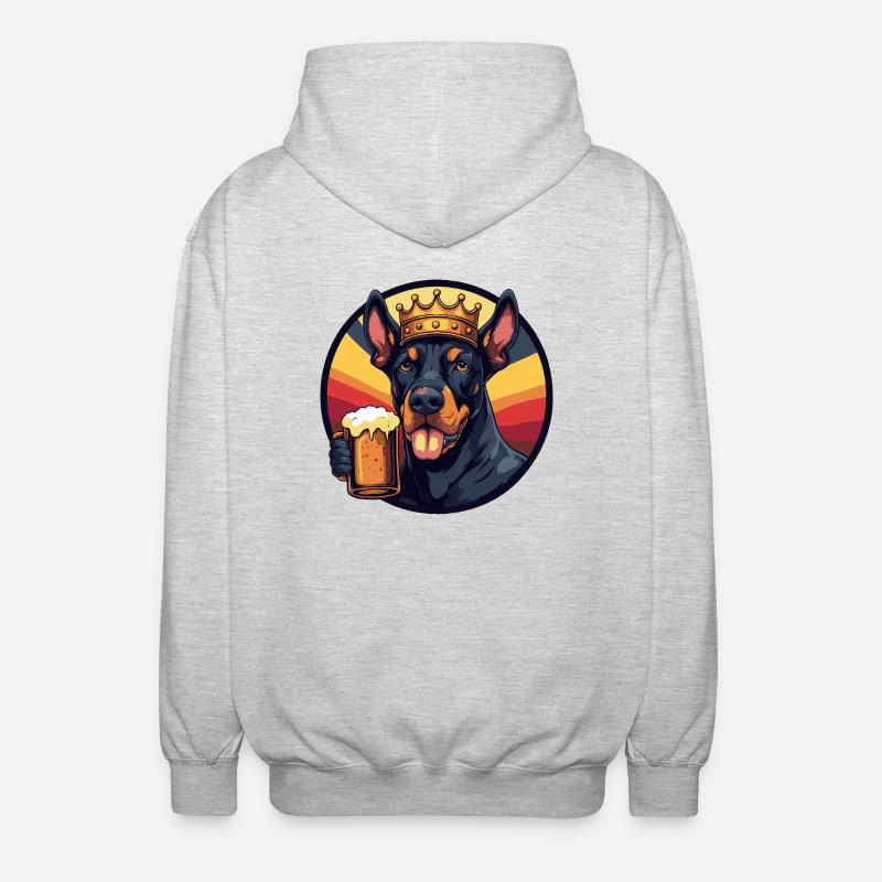 Bière pour chien Doberman - Veste à capuche unisexe - gris clair chiné