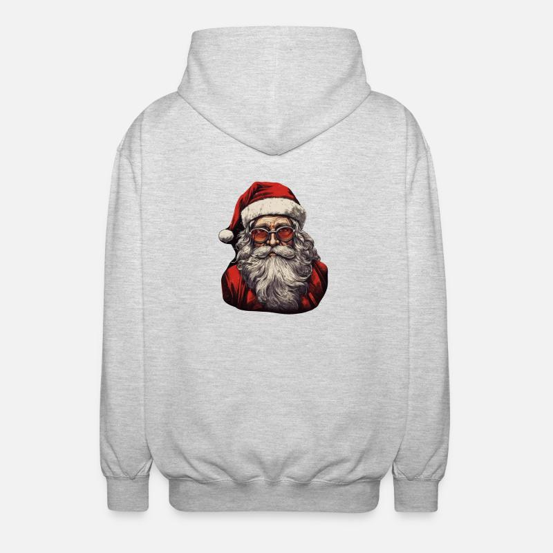 Weihnachtsmann - Unisex Kapuzenjacke - Hellgrau meliert