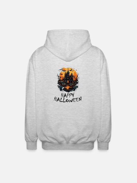 Halloween - Happy Halloween - Unisex Hooded Jacket - light heather grey