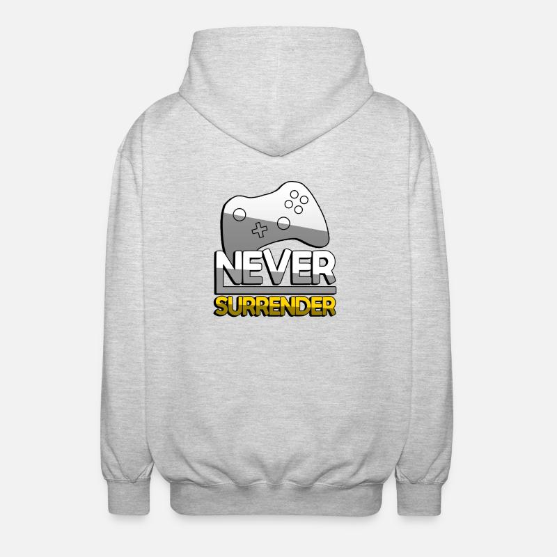 NEVER SURRENDER (Jaune) + Contrôleur - Jeux - Veste à capuche unisexe - gris clair chiné