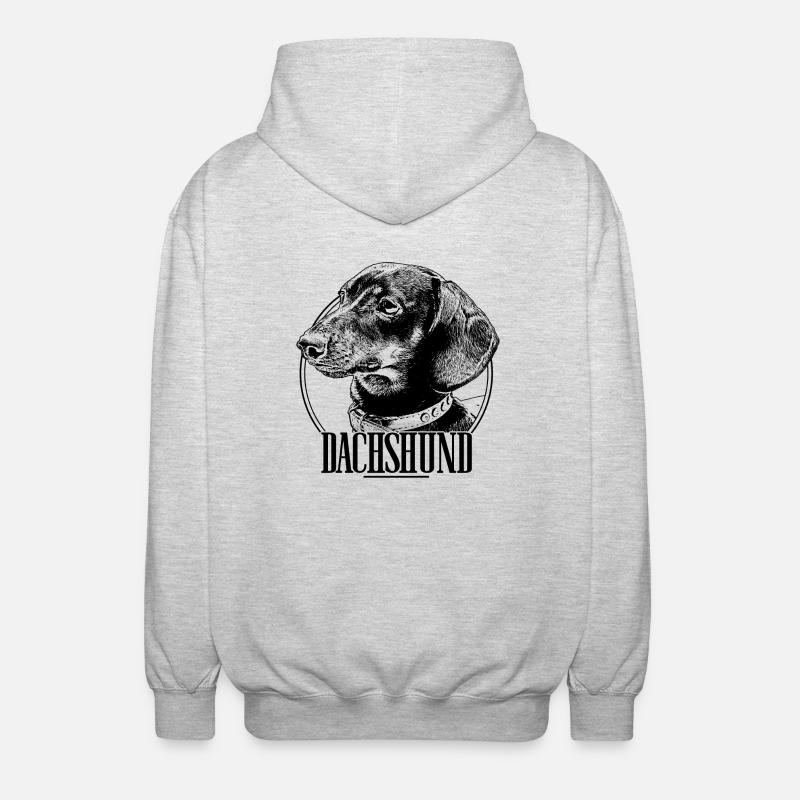 Dachshund Dackel Teckel - Unisex Kapuzenjacke - Hellgrau meliert