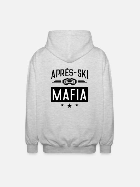 Après Ski Mafia Saying - Unisex Hooded Jacket - light heather grey