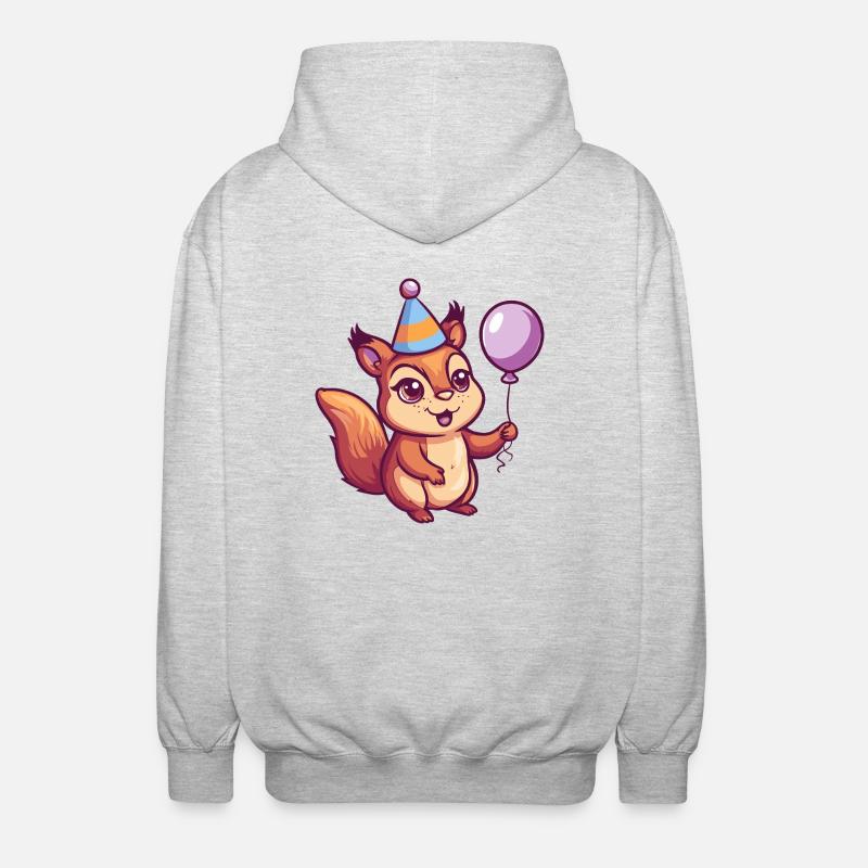 Écureuil Anniversaire Bébé - Veste à capuche unisexe - gris clair chiné