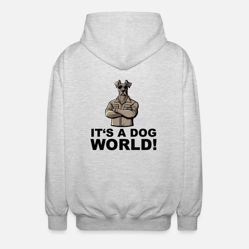 dog comic - Unisex Kapuzenjacke - Hellgrau meliert