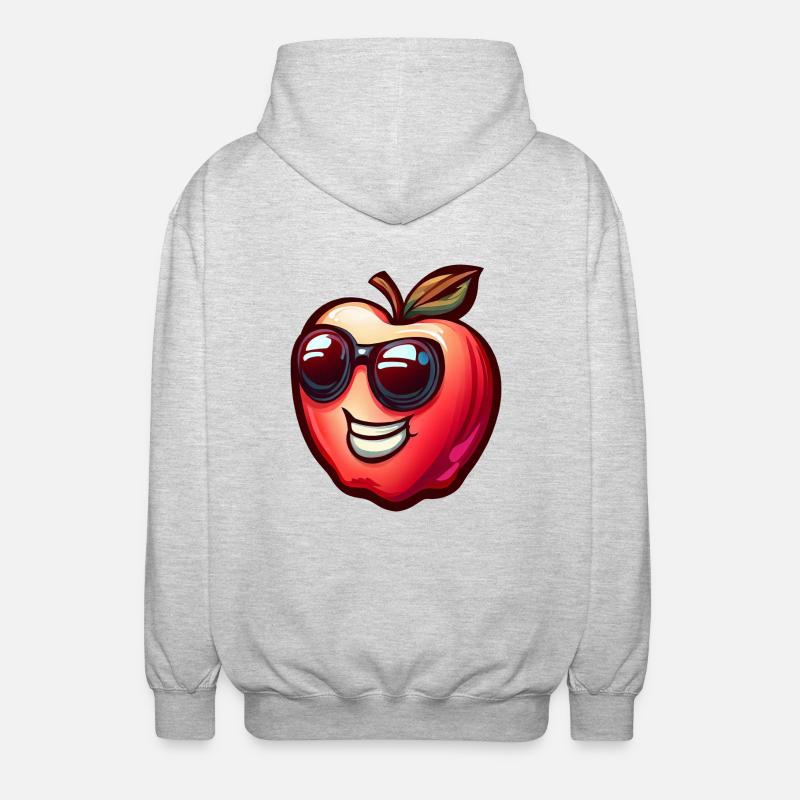 Cool apple with sunglasses - Unisex Hooded Jacket - light heather grey